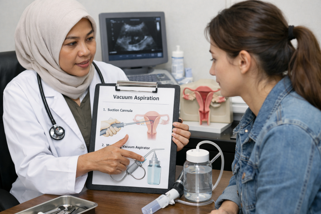Konsultasi tindakan vakum aspirasi  dengan dokter spesialis 